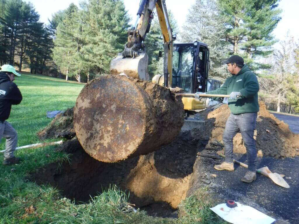 dégazage et enlèvement d'une cuve à fioul